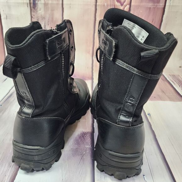 5.11 Tactical Speed 3.0 Mens 14 Black Leather Lace Up Side Zip Urban Boots EUC - Picture 5 of 12